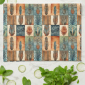 Linge De Cuisine Motif de carrelage Boho occidental (Plié)