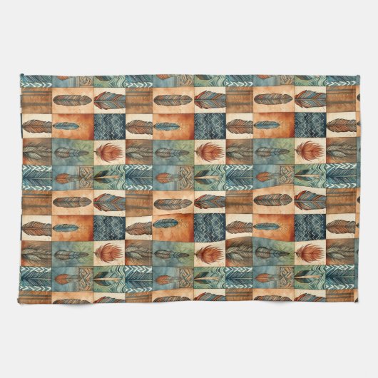 Linge De Cuisine Motif de carrelage Boho occidental (Horizontal)