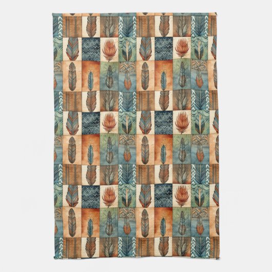 Linge De Cuisine Motif de carrelage Boho occidental (Vertical)