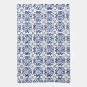 Linge De Cuisine Motif de carrelage marocain bleu et blanc (Vertical)
