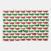 Linge De Cuisine Motif De Cartoon Rouge Et Vert Pepper Divas (Horizontal)