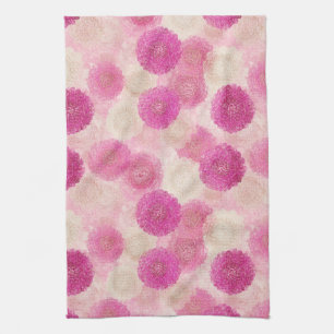 Linge De Cuisine Motif de cercle en dentelle florale abstraite rose
