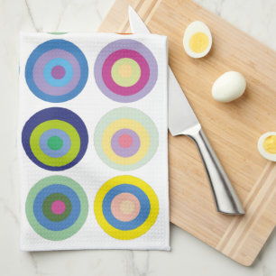 Linge De Cuisine Motif de cercles colorés de style Mid Century Mode