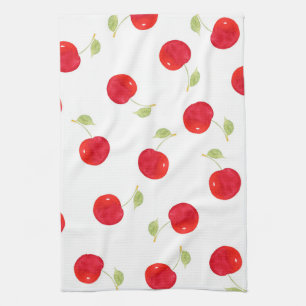 Linge De Cuisine Motif de cerise aquarelle