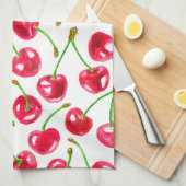 Linge De Cuisine Motif de cerises d'aquarelle (Quart Plié)