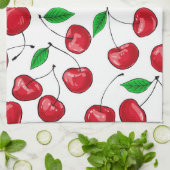 Linge De Cuisine Motif de cerises fraîches (Plié)