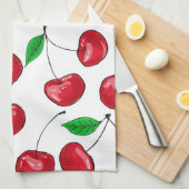 Linge De Cuisine Motif de cerises fraîches (Quart Plié)