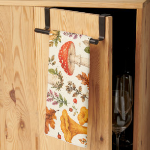Linge De Cuisine Motif de champignon automnal à l'aquarelle