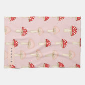 Linge De Cuisine Motif de champignon rose vif (Horizontal)
