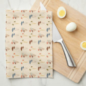 Linge De Cuisine Motif de champignons (Quart Plié)