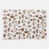 Linge De Cuisine Motif de champignons Brown rétro (Horizontal)