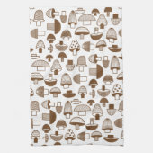 Linge De Cuisine Motif de champignons Brown rétro (Vertical)