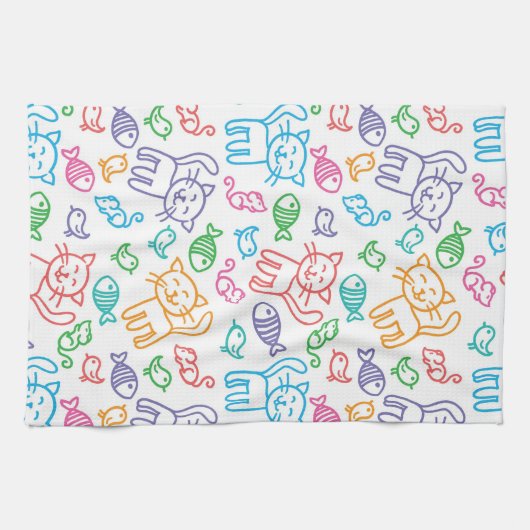 Linge De Cuisine motif de chat (Horizontal)
