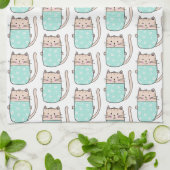 Linge De Cuisine Motif de chat amusant (Plié)