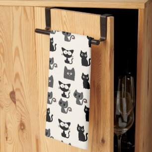 Linge De Cuisine Motif de chat mignon et fantaisiste