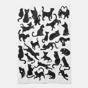 Linge De Cuisine Motif de chat noir