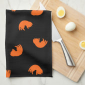 Linge De Cuisine Motif de chat orange (Quart Plié)