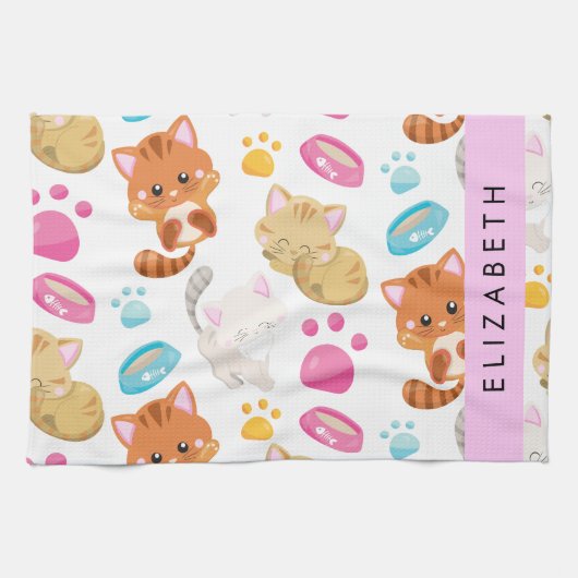 Linge De Cuisine Motif De Chats, Chats Mignons, Kitty, Paws, Votre (Horizontal)