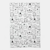 Linge De Cuisine Motif de chats Doodle Cute (Vertical)