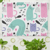 Linge De Cuisine Motif de chats mignons (Plié)