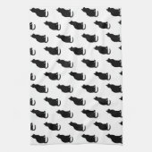 Linge De Cuisine Motif de chats noirs Texture Arrière - plan blanc (Vertical)