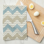 Linge De Cuisine Motif de Chevron sur la texture de toile (Quart Plié)