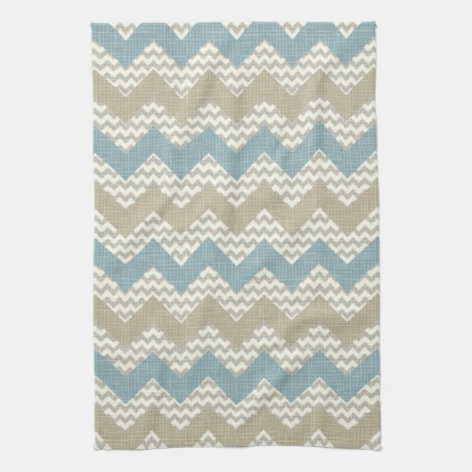 Linge De Cuisine Motif de Chevron sur la texture de toile (Vertical)