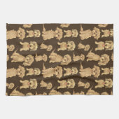 Linge De Cuisine Motif de chien Brown labradoodle doré (Horizontal)