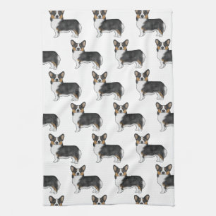 Linge De Cuisine Motif de chien Corgi Gallois Pembroke tricolore no