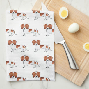 Linge De Cuisine Motif de chien de dessin animé lisse à pied rouge