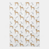Linge De Cuisine Motif de chien mignon italien de Greyhound avec no (Vertical)