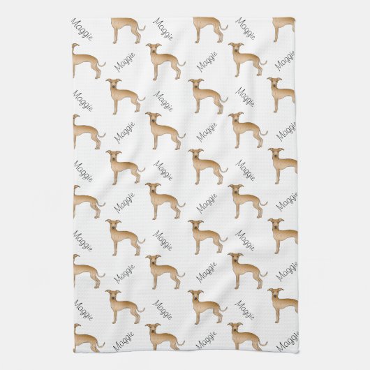 Linge De Cuisine Motif de chien mignon italien de Greyhound avec no (Vertical)