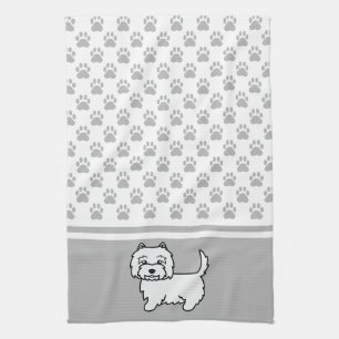 Linge De Cuisine Motif de chien Westig Westin avec pattes grises