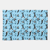 Linge De Cuisine Motif de chiens bleus de Boston Terriers (Horizontal)