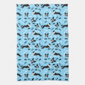 Linge De Cuisine Motif de chiens bleus de Boston Terriers (Vertical)