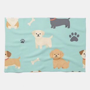Linge De Cuisine Motif de chiots mignons