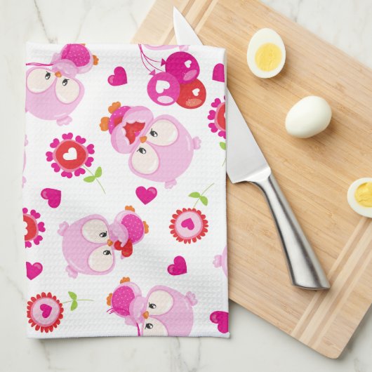 Linge De Cuisine Motif De Chouettes, Chouettes Mignonnes, Chouettes (Quart Plié)