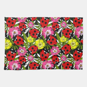 Linge De Cuisine Motif de choux Ladybirds et de fleurs