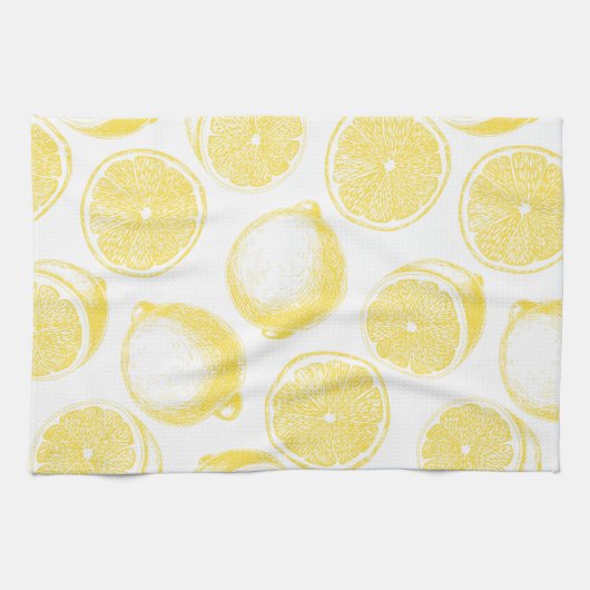 Linge De Cuisine Motif de citron à main (Horizontal)