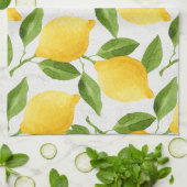 Linge De Cuisine Motif de citrons d'aquarelle (Plié)