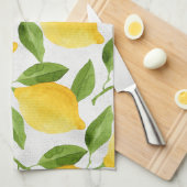 Linge De Cuisine Motif de citrons d'aquarelle (Quart Plié)