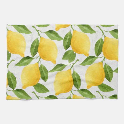 Linge De Cuisine Motif de citrons d'aquarelle (Horizontal)