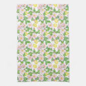 Linge De Cuisine Motif de citrons floraux roses (Vertical)