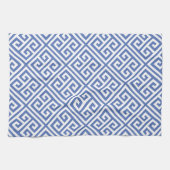 Linge De Cuisine Motif de clé grecque bleue (Horizontal)