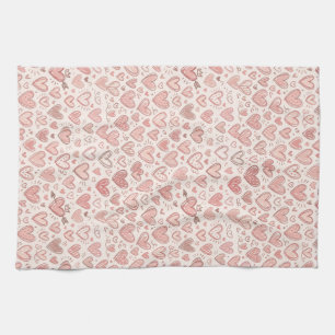 Linge De Cuisine Motif de cœur dessiné à la main