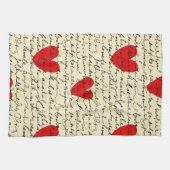 Linge De Cuisine Motif de cœur moderne avec fond de script (11) (Horizontal)
