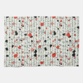 Linge De Cuisine Motif de cœur moderne avec fond de script (16) (Horizontal)