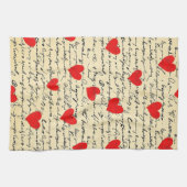 Linge De Cuisine Motif de cœur moderne avec fond de script (17) (Horizontal)