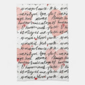 Linge De Cuisine Motif de cœur moderne avec fond de script (19) (Vertical)