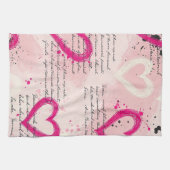 Linge De Cuisine Motif de cœur moderne avec fond de script (9) (Horizontal)